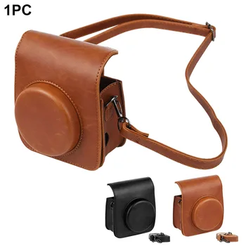 

Camera Bag Casual Solid Protective Case Dustproof Crossbody PU Leather Pouch Shoulder Strap Retro Cover For Instax Mini 90