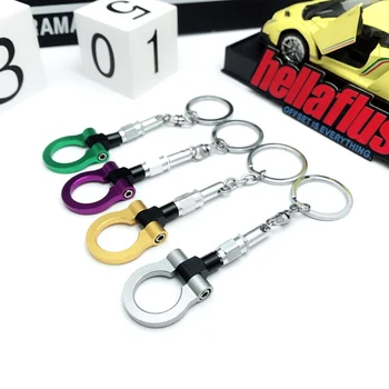 

High quality Metal Trailer hook Car keychain hellaflush JDM key ring Racing Auto Accessories