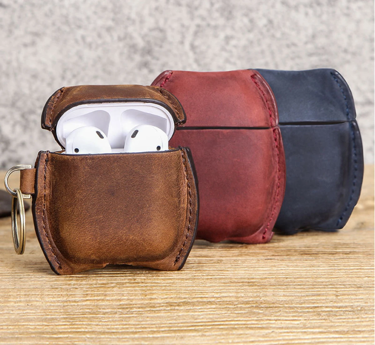 Защитный чехол Airpods итальянский Crazy Horse Hide Apply Apple bluetooth гарнитура Airpods2 кожаный