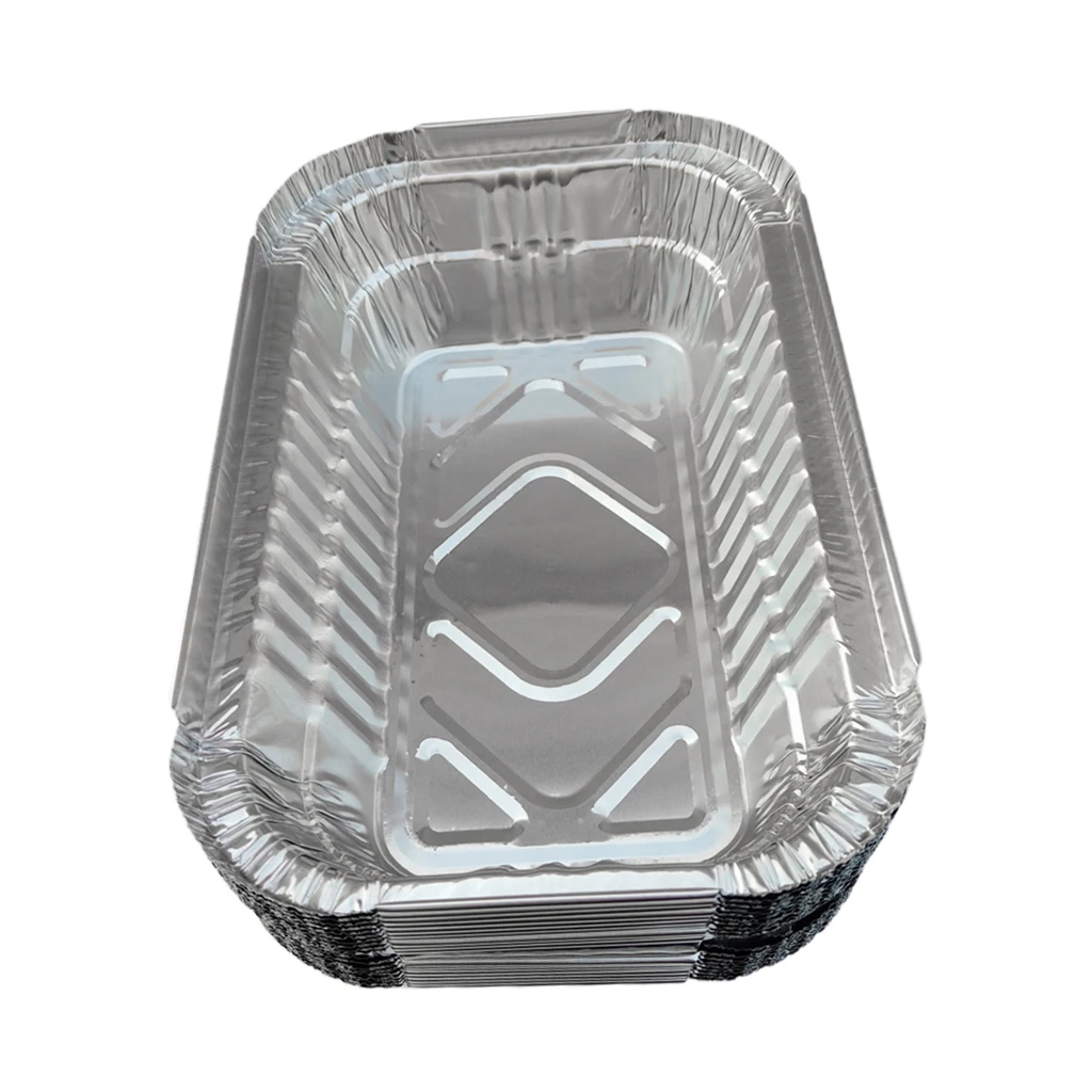 10-pack Disposable Aluminum Foil Grill Drip Pans for BBQ Weber Grills 700ml 