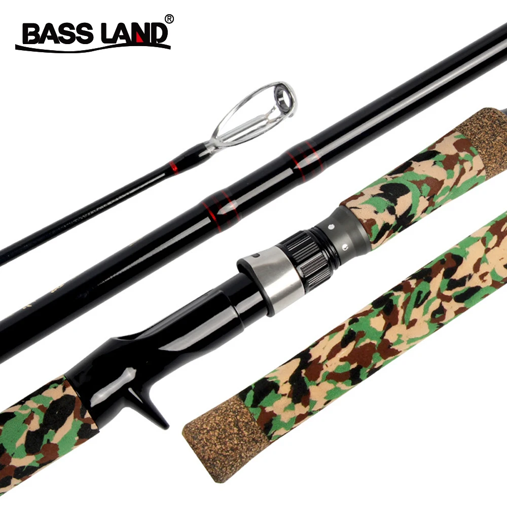 Bassland snakehead Fishing rod 2.4m casting H action EVA handle Carbon Fiber Camouflage rod travel fishing rod fishing gear