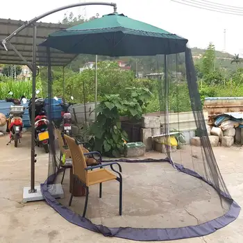 

Universal Umbrella Mosquito Net Cover Polyester Mesh Picnic Lawn Table Hanging Outdoor Patio Camping Double Zipper Courtyard