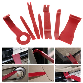 

Car Dashboard Tools Auto 7Pcs Red Plastic Fasteners Removal Stereo Audio