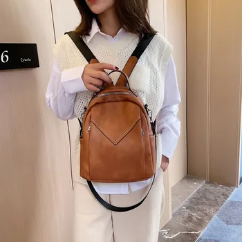 

Litthing Women Leather Backpacks Fashion Shoulder Bag Female Backpack Ladies Travel Backpack Mochilas School Bags For Girls
