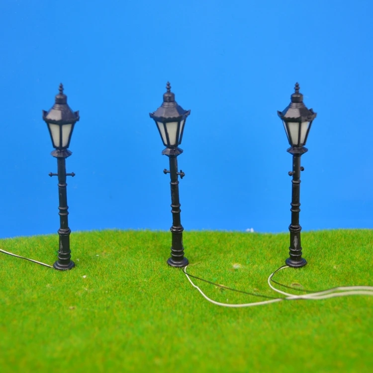 Teraysun 4 см пластиковая Уменьшенная модель ABS пластиковая лампа для внутреннего двора модель расположения поезда уличная лампа. Модель света