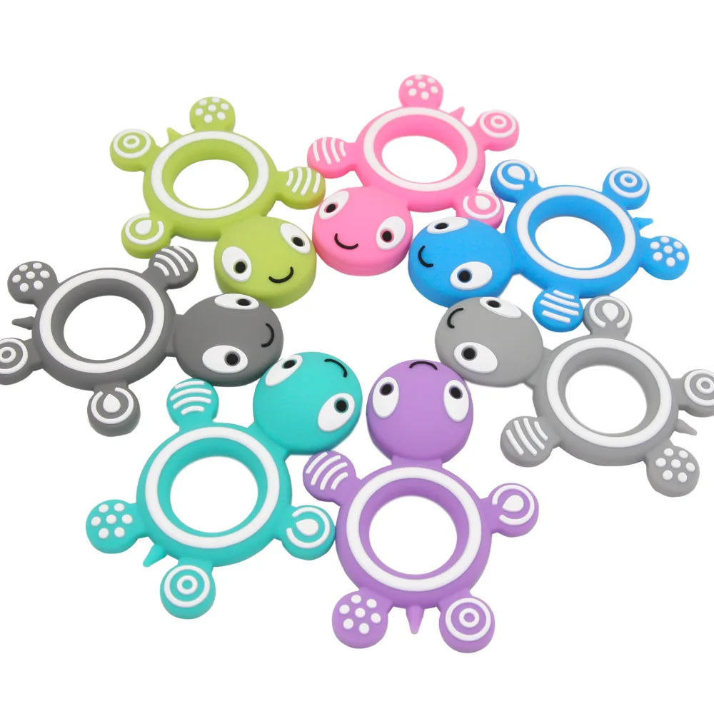 1pc Silicone Baby Teethers Turtle Animal cartoon Food Grade Silicone Tiny Rod Kids Goods Nurse Gift Baby Teething Toy
