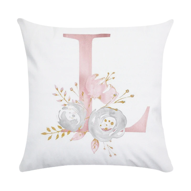 Прекрасный розовый Подушка Чехол размером 45*45 см письмо, накидка для подушки, подушки домашний декор чехол для подушки "Письмо"