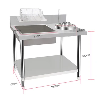 

Wrapping Table Stainless Steel Small Breading Table Commercial Workbench Burger Restaurant Fried Chicken Noodles Table LP