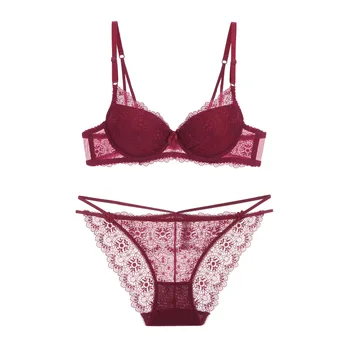 

New Style Europe and America Summer Deep-V under the Thin Thick Underwear Suit Sexy Lace Gathering Bra 9213