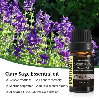 

10ml Clary Sage Essential Oil Aromatherapy Essential Oil for Humidifier Fragrance Lamp Air Freshening Help Sleep Relieve Stress