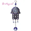 BRISTLEGRASS Turkish Blue Evil Eye Hamsa Hand Amulets Lucky Charms Wall Hanging Pendants Pendulum Blessing Protection Home Decor 5