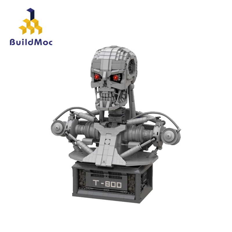 

BuildMOC Terminator T-800 Bust Bust 20570 Block Set Statua Modello Building Blocks Children Toys Gifts