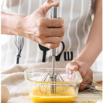

10"12"14inch Semi-automatic Eggbeater Handheld control Turning Mixer cake Egg Blender Stainless Steel Home Kitchen Tools