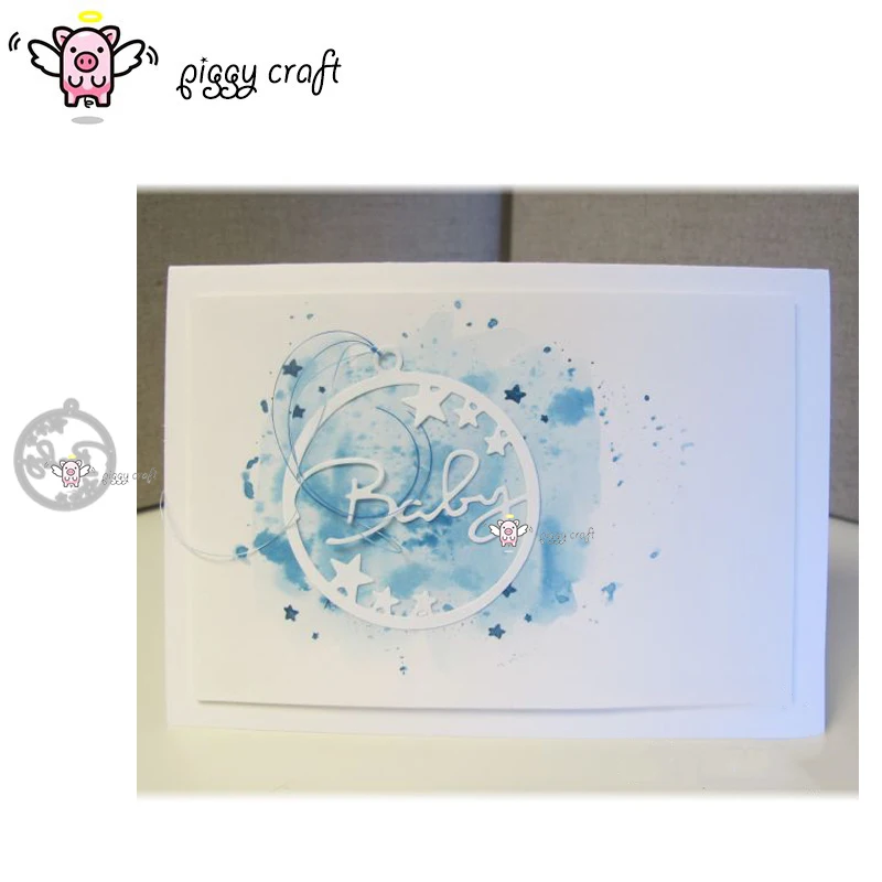 

Piggy Craft metal cutting dies cut die mold Baby Letter Star Ring Tag Scrapbook paper craft knife mould blade punch stencils die
