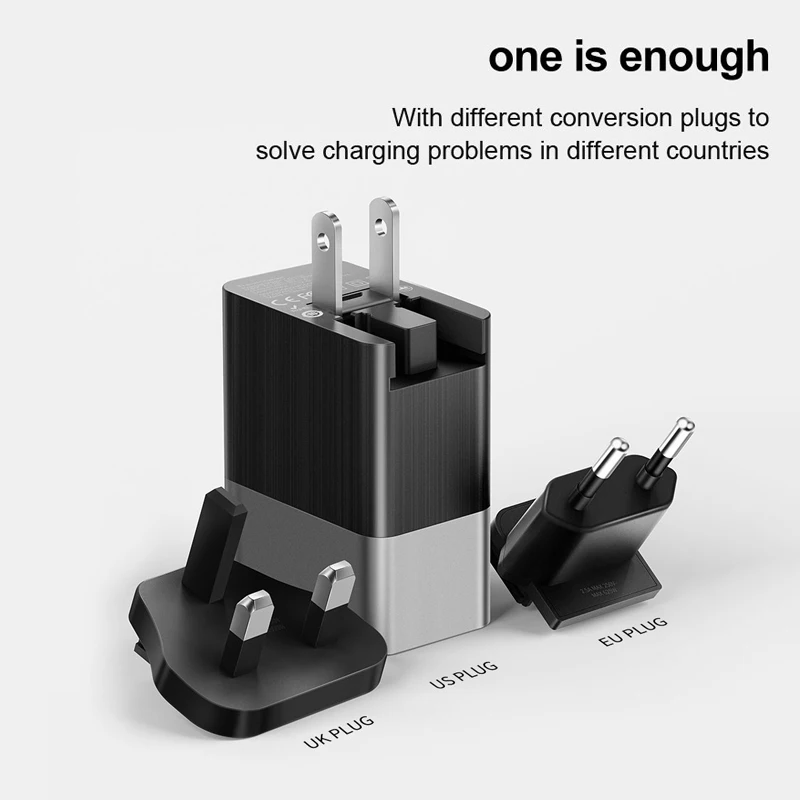 Mcdodo 18 Вт USB C PD зарядное устройство EU/US/UK 3 в 1 тройное Универсальное для путешествий