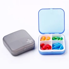 

4 Grids Waterproof Medicine Pill Box for Storage Travel Pill Case Vitamins Container Plastic Box Capsules Organizer for Tablets