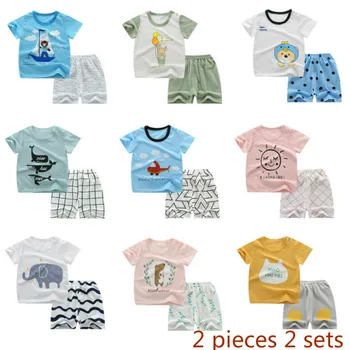 

2020 Two-piece Short-sleeved Children's Clothing Girl Set For Toddler Boys Girls Thin Fashionable Kids Children Clothes Outfit