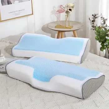 

47 Butterfly Cool Massage Protects Neck Pillow Elastic Soft Knitted Memory Cotton Pillow as the gift for friends and famliy