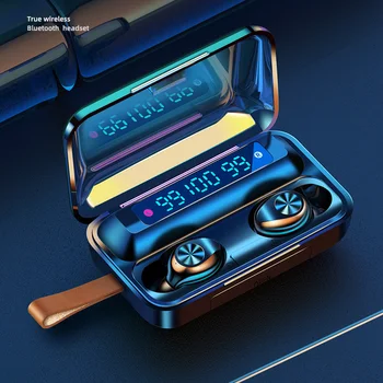 

NEW-Bluetooth Headphone F9 TWS Press Earphone Wireless Bluetooth 5.0 Earphones Waterproof LED Display Sports Earphones