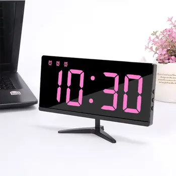 

Creative LED Digital Alarm Clock Mirror Clock Can Be External Power Supply Simple Borderless Multi-function Electronic Clock