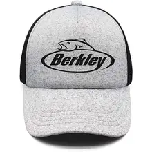 Плоские поля Регулируемая сетка унисекс-черный-Berkley-Fishing-Logo-Dad Hat cap