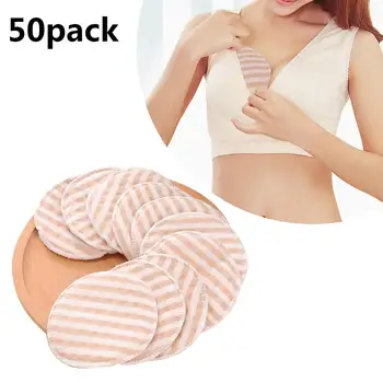 

50pcs 3 Layers Maternal Color Cotton Pad Anti-overflow Breathable Washable Breast Pad For Postpartum Lactation Bra Mother