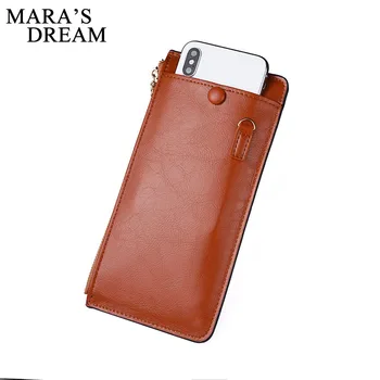 

Mara's Dream 2019 New Ladies Long Solid Color Wallet Clutch Bag Ultra-thin Bright Leather Sweet Pu Wallet Purse