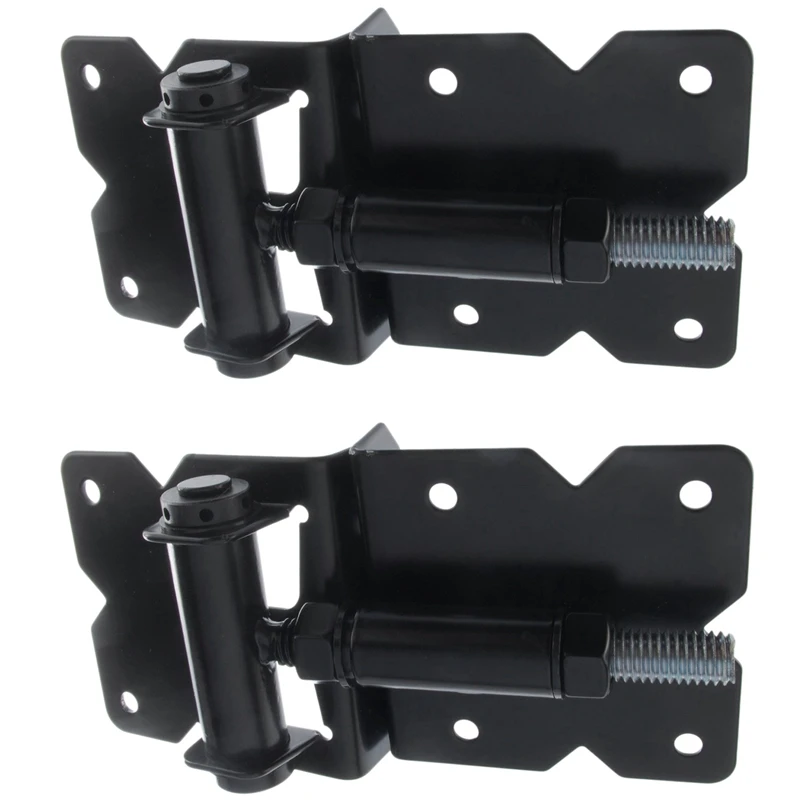 

Hot Sale Self Closing Gate Hinge 2-Pack (Black Finish) |The Best Set of Vinyl Fence Gate Hinges|Adjustable to Stop Gate