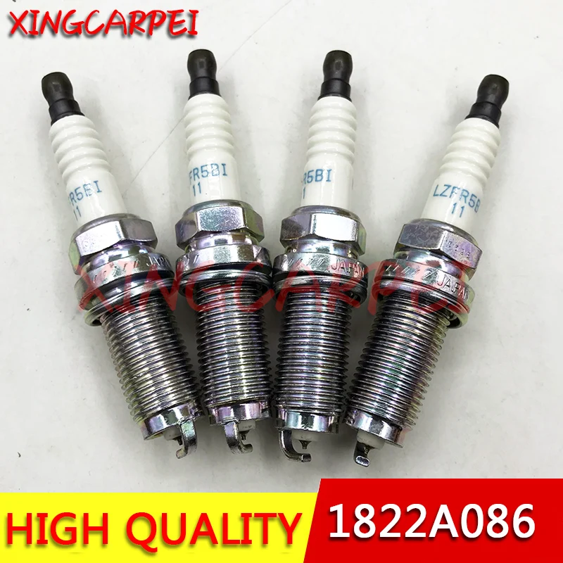 4pcs/lots 1822A086 LZFR5BI-11 Iridium Spark Plug for Mitsubishi