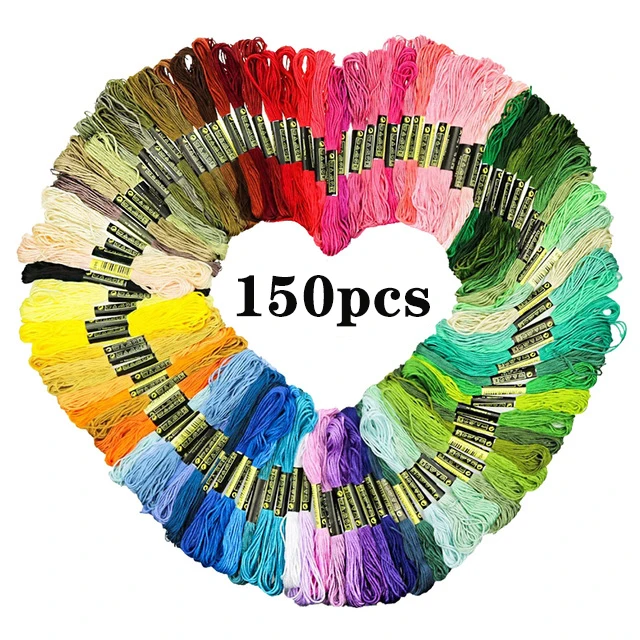 100 шт./150 шт. разноцветные мотки для вышивания крестиком|cotton cross stitch|embroidery sewing