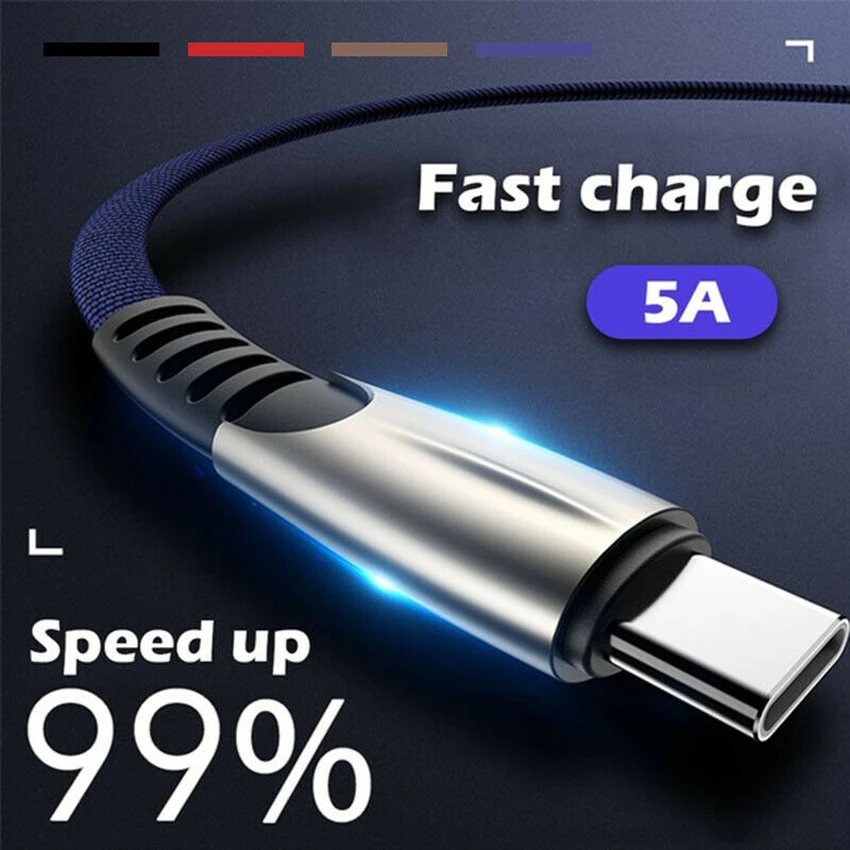 monte Vesubio declaración movimiento Zinc Alloy Braided Micro Usb Type C 5A Fast Charging Charger Cable Cord 1m  2m Durability Resistance To Kinks Tangles|Data Cables| - AliExpress