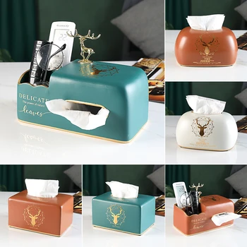 

Tissue box Take out paper box household living room dining room tea table simple and lovely remote control storage function