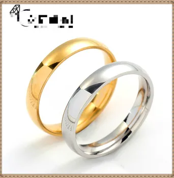 

2020 New Men Accessories 4mm And outside Arc Glossy Stainless Steel Ring Handmade High-End