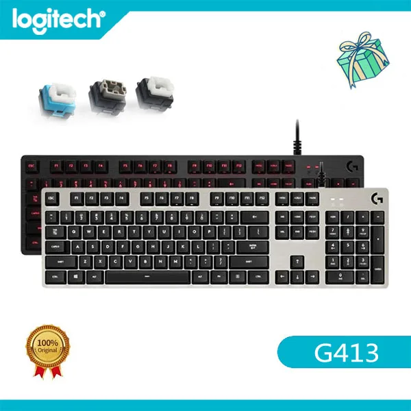 Игровая клавиатура Logitech G413 тонкая USB-клавиатура с подсветкой Прочная