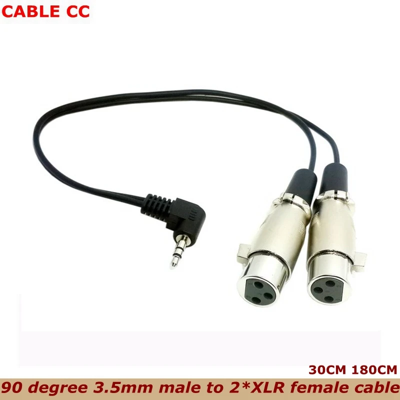 90 градусов 3 5 мм Мужской до 2 * XLR Женский кабель 1/8 &quotM к X F для микрофона Аудио