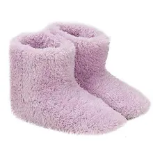 Electric Heated Shoes Comfortable Plush Foot Warmer Shoes Washable USB Charging Electric Heating Shoes for Gift