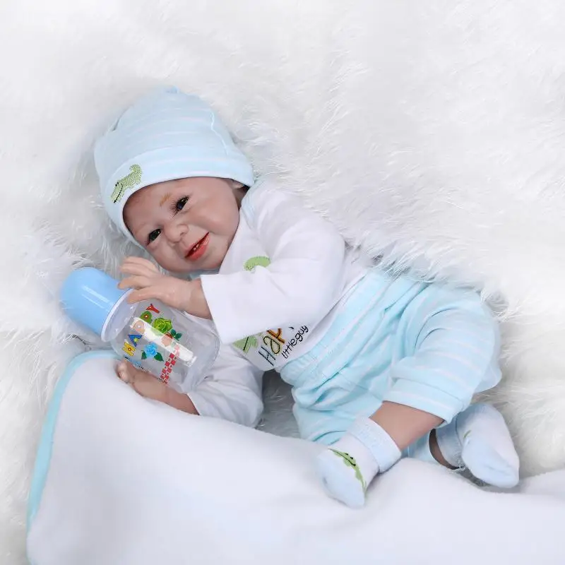 

NPK DOLL New boy Baby Reborn Dolls Kids Toy soft Silicone Vinyl 22'' 55 cm Real Alive bebe Reborn menino doll gift