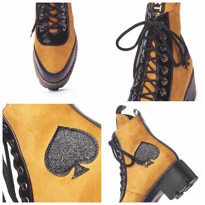 Ботильоны FITWEE женские на нескользящей платформе модная офисная обувь в стиле