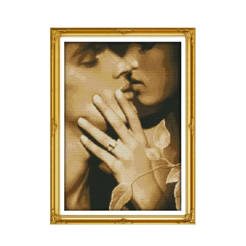 Sweet Couple Series Cross Stitch Kit 14ct 11ct Canvas Printing Embroidery Set DIY Needlework Home Decoration Painting Lover Gift