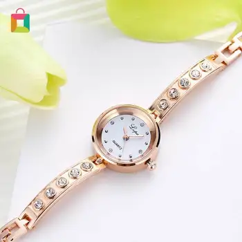 

LVPAI Ladies narrow strap simple watch exquisite rhinestone high-end design ladies watch temperament Glittery
