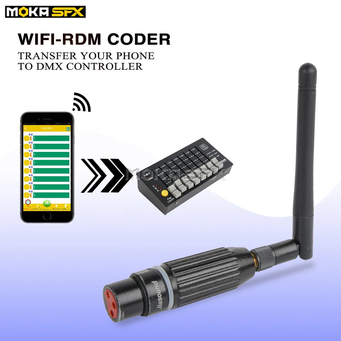 2 шт./лот преобразует ваш телефон в контроллер DMX 512 каналов беспроводное