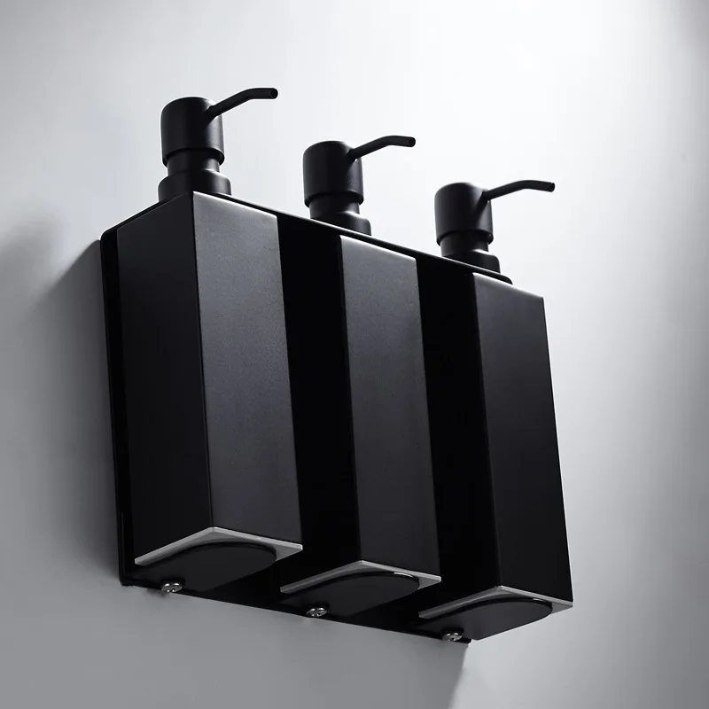 3Pcs Soap Dispenser set Wall mounted Black bathroom Hand Liquid Soap holder soap dispenser 304 Stainless Steel Shampoo bottles 3Pcs Soap Dispenser set Wall mounted Black bathroom Hand Liquid Soap holder soap dispenser 304 Stainless Steel Shampoo bottles
