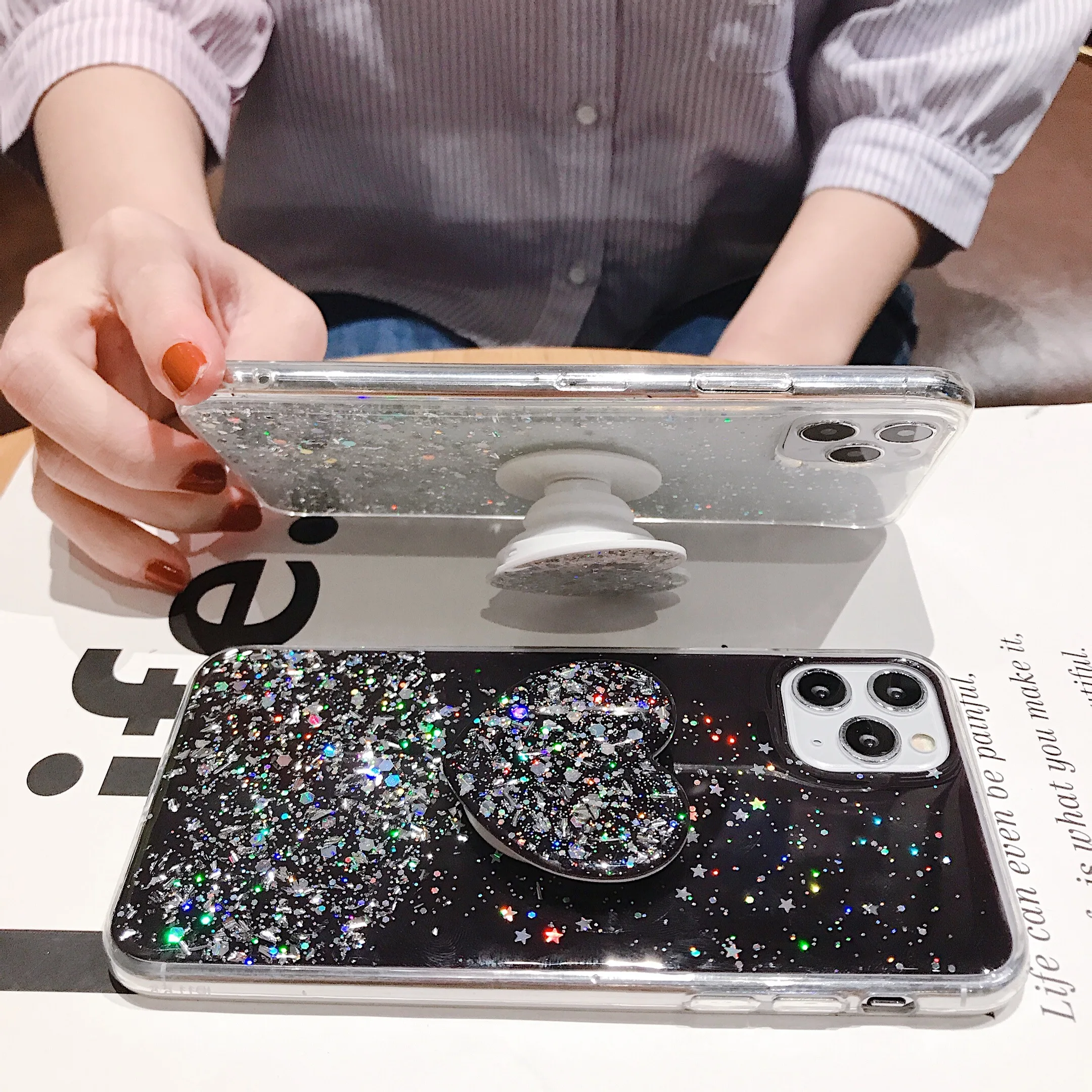 Мягкий чехол с блестками в форме сердца для Huawei Honor 20 20Pro 30 30Pro 30S 8C V9 V10 V20 V30 i s Lite Pro