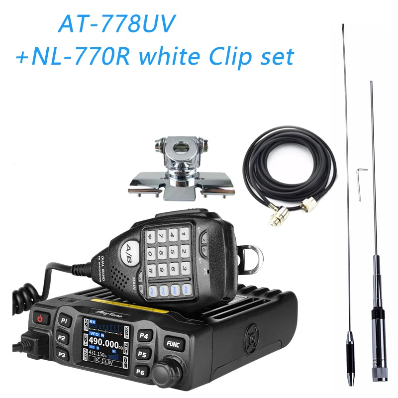 AnyTone AT-778UV II Dual Band Transceiver Mini Mobile Radio Station VHF 136-174 UHF 400-480MHz Amateur Radio  Walkie Talkie 25W walkie talkie set Walkie Talkie