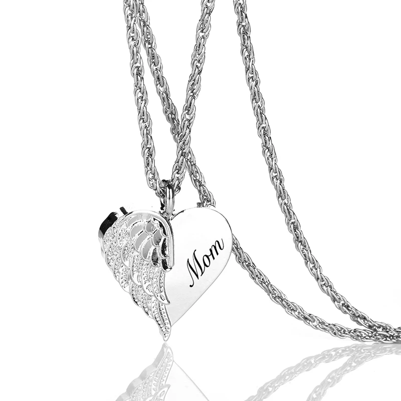 Heart Necklace Angel Wing 