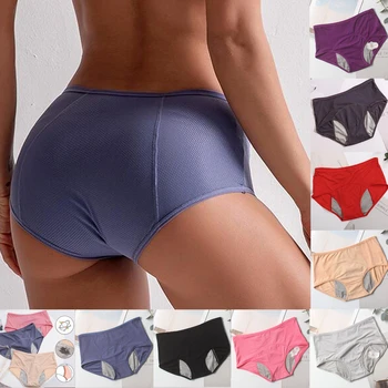 

FREE OSTRISH Menstrual Panties Physiological Pants Leak Proof Women Underwear Period Mesh Breathable Briefs Underwear L-7XL T26
