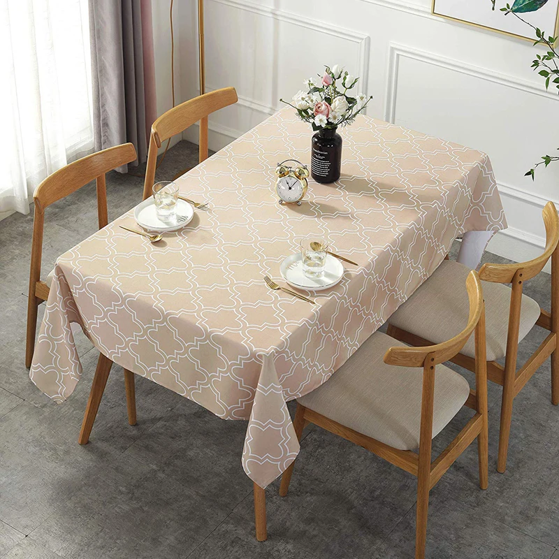 UFRIDAY Square Rectangle Round Table Cloth and Napkins Placemat Grey fabric Tablecloth Waterproof Home Hotel Dinning Table Cover