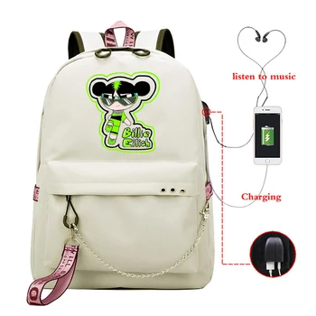 

New USB Charge Women Backpack Fashion Billie Eilish Print School Bag Teenager Girls Laptop Travel Backpack Mochila Sac A Dos