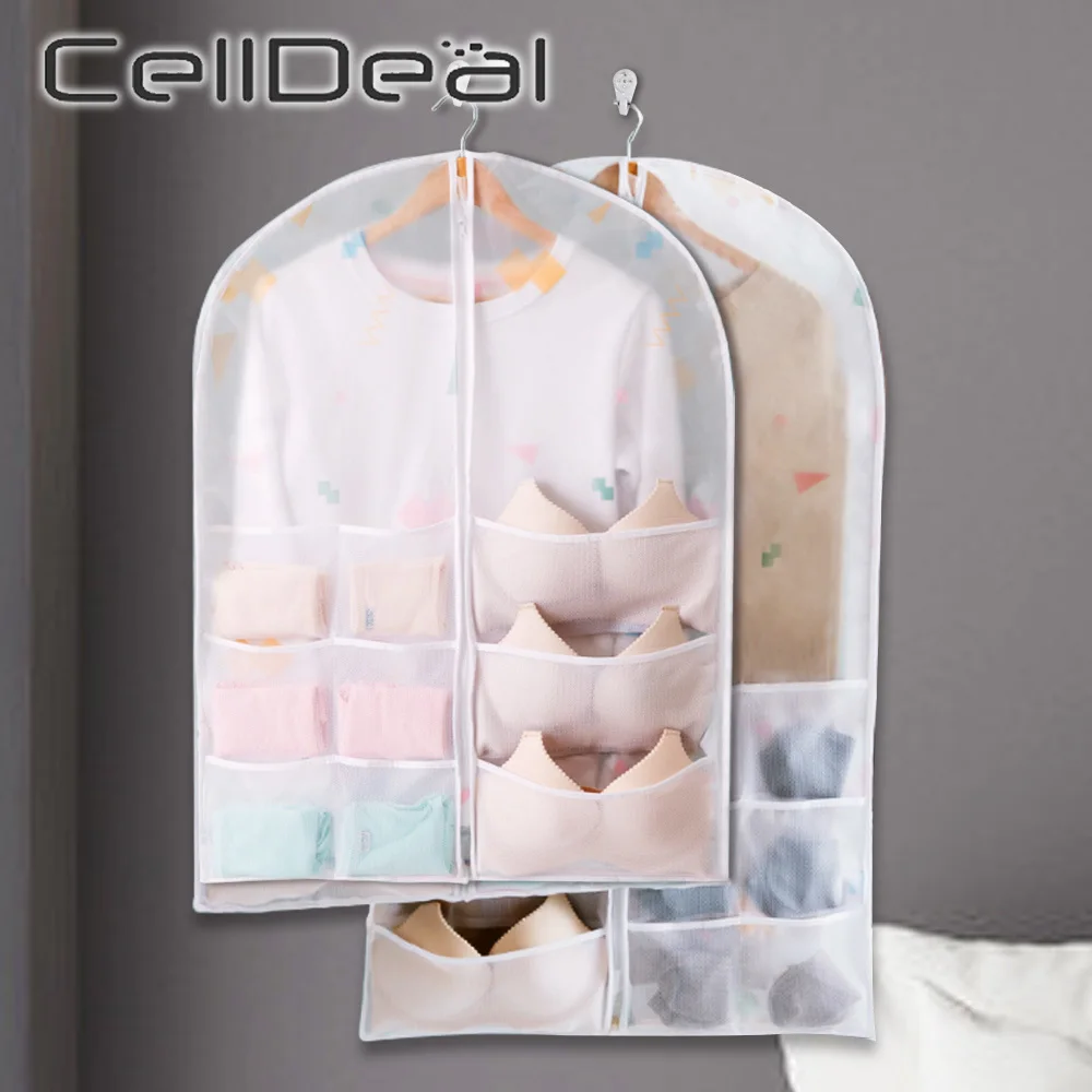 

Underclothes Storage Bag Suspension Type 9 Pockets Size Multifunction Washable Folding Anti-dust Bra Socks Household Wardrobe