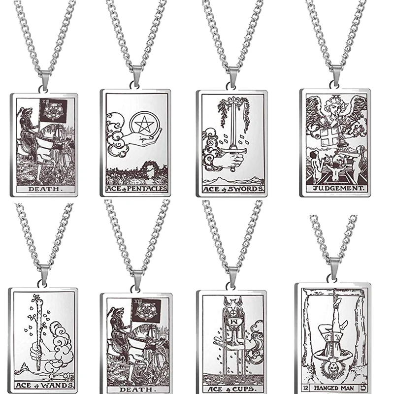 Stainless Steel Tarot Cards Pendant Necklace The Star/Moon/Sun/Fool Death Etc Divination Jewelry | Украшения и аксессуары